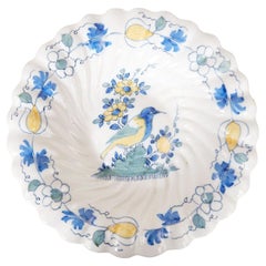 18th c. Lobed Bluebird Dish