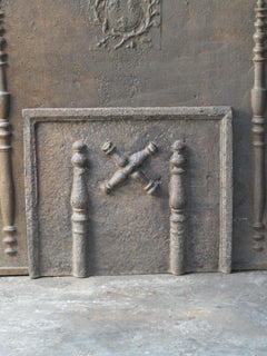 18th C. Louis XIV 'Pillars with Saint Andrew's Cross' Fireback / Backsplash