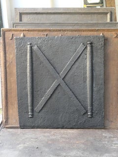 18th C. Louis XIV 'Pillars with Saint Andrew's Cross' Fireback / Backsplash