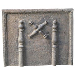 18th C. Louis XIV 'Pillars with Saint Andrew's Cross' Fireback / Backsplash