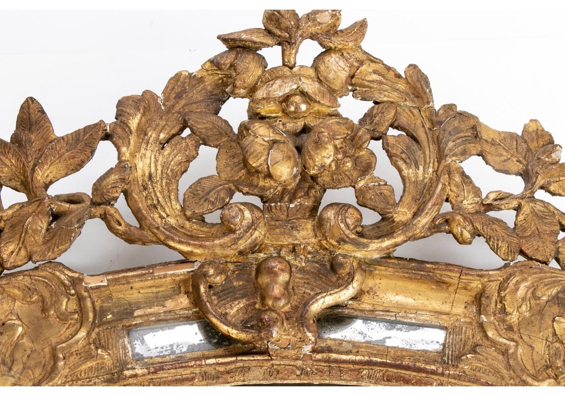 18th C. Louis XIV Style Segmented Carved And Gilt Mirror 7