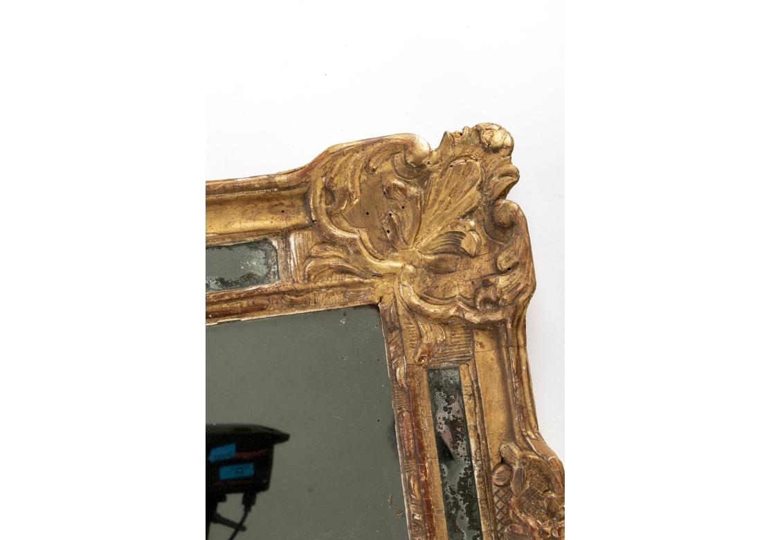 18th C. Louis XIV Style Segmented Carved And Gilt Mirror 8