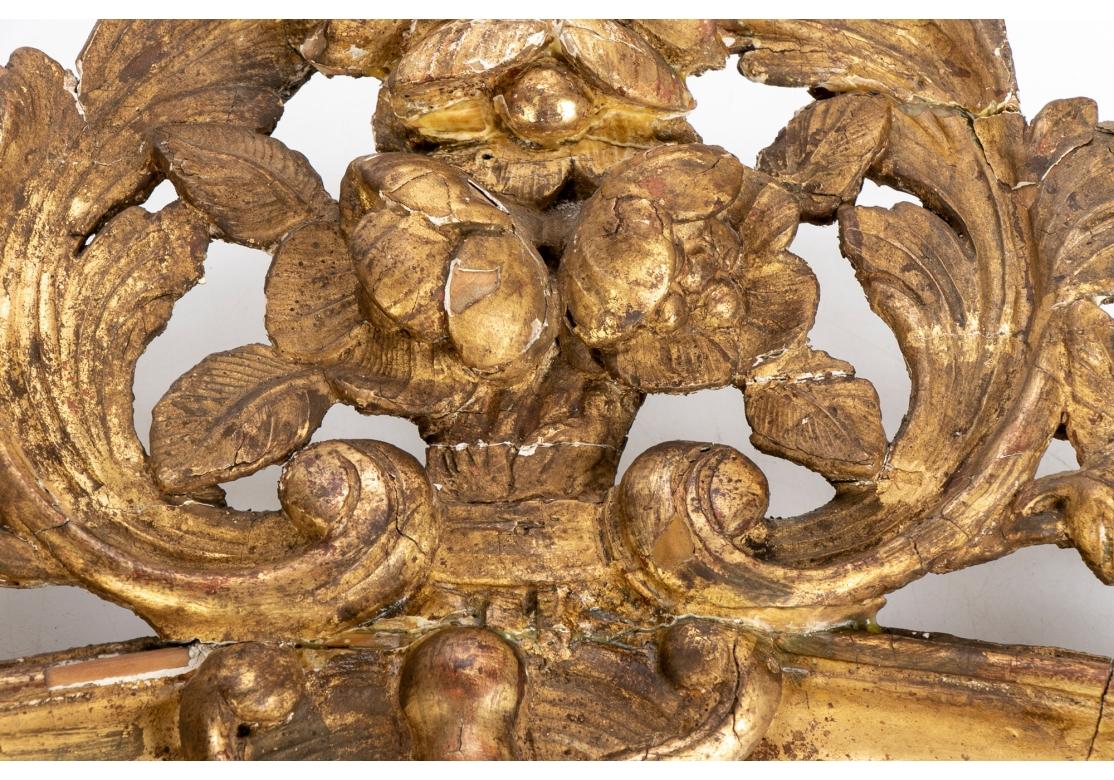 18th C. Louis XIV Style Segmented Carved And Gilt Mirror 2