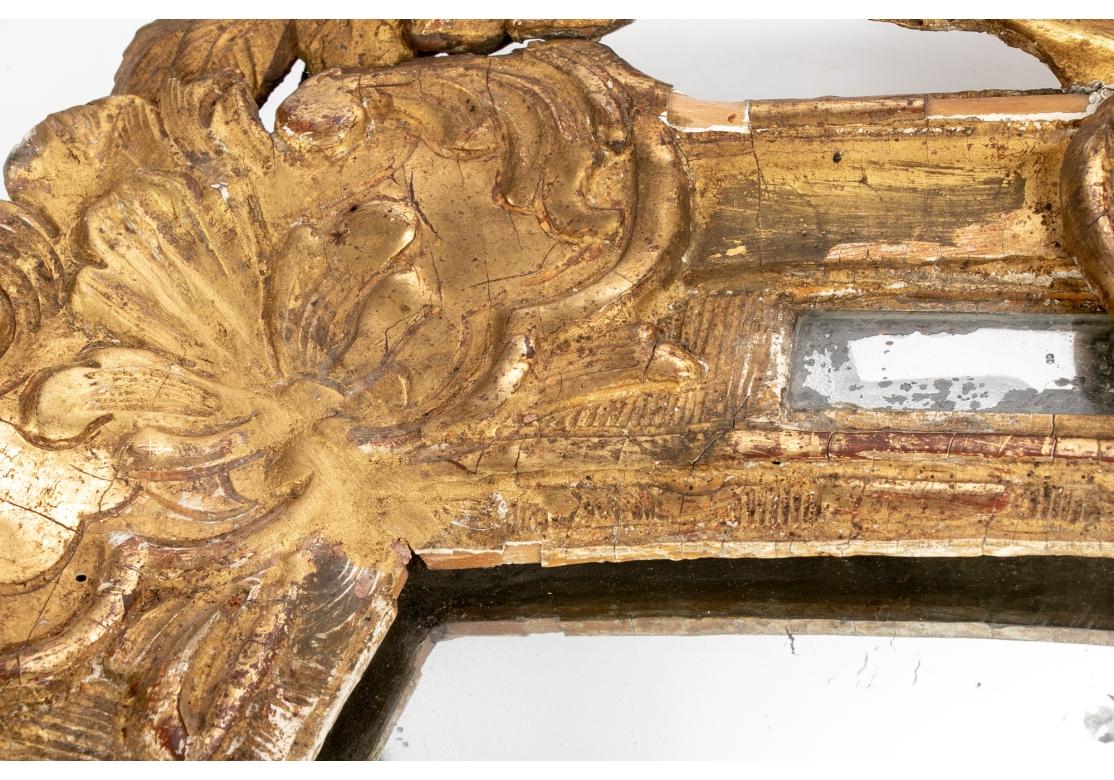 18th C. Louis XIV Style Segmented Carved And Gilt Mirror 4