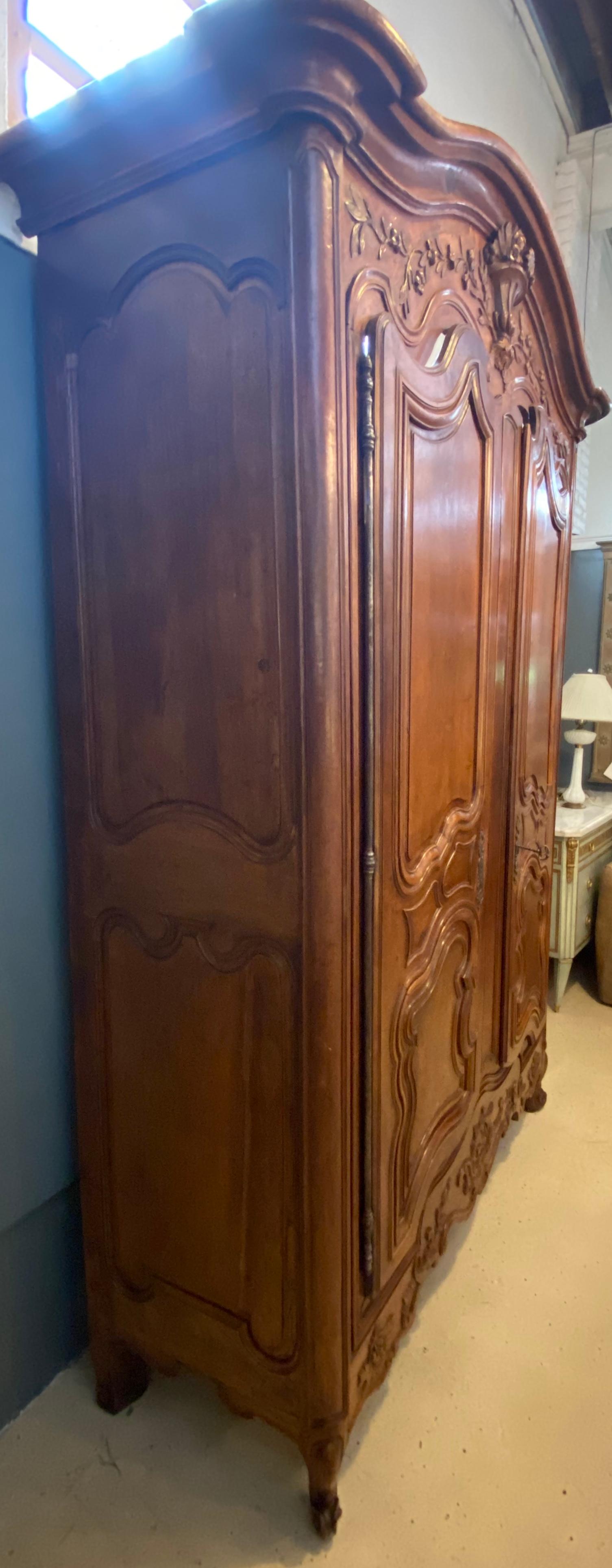 18th Century Louis XV Armoire Wonderfully Carved with All Original Hardware 8