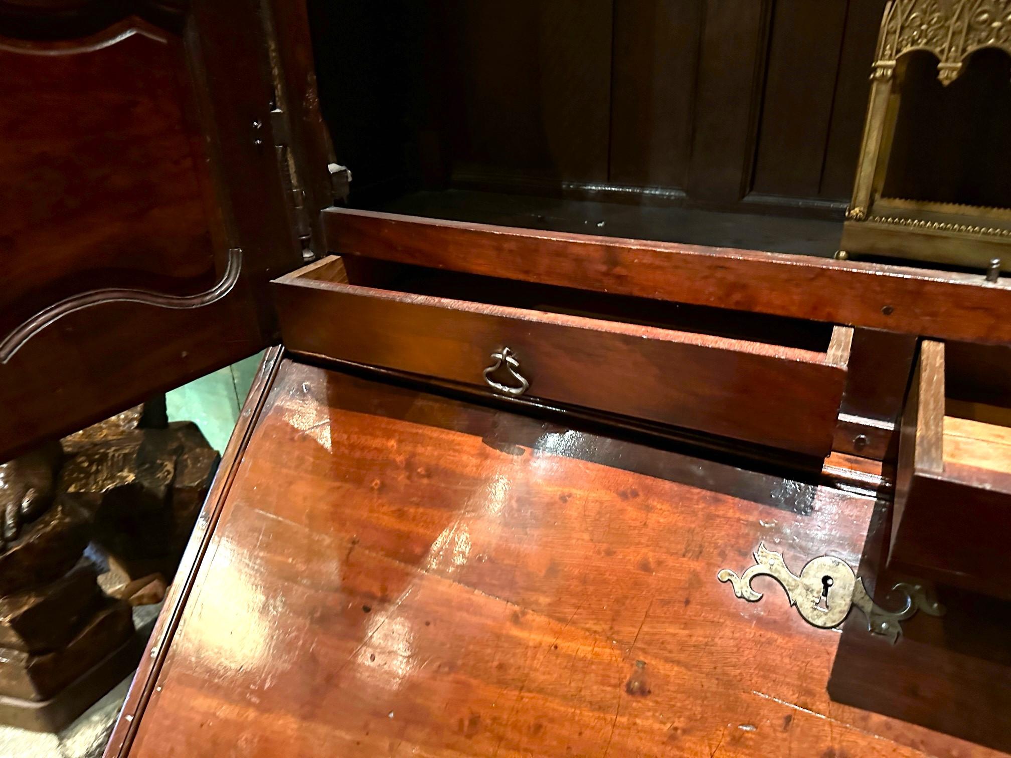 18° C. Luigi XV Bureau Scriban Bibliothèque Secretary Cabinet Mahogany Antique in vendita 6