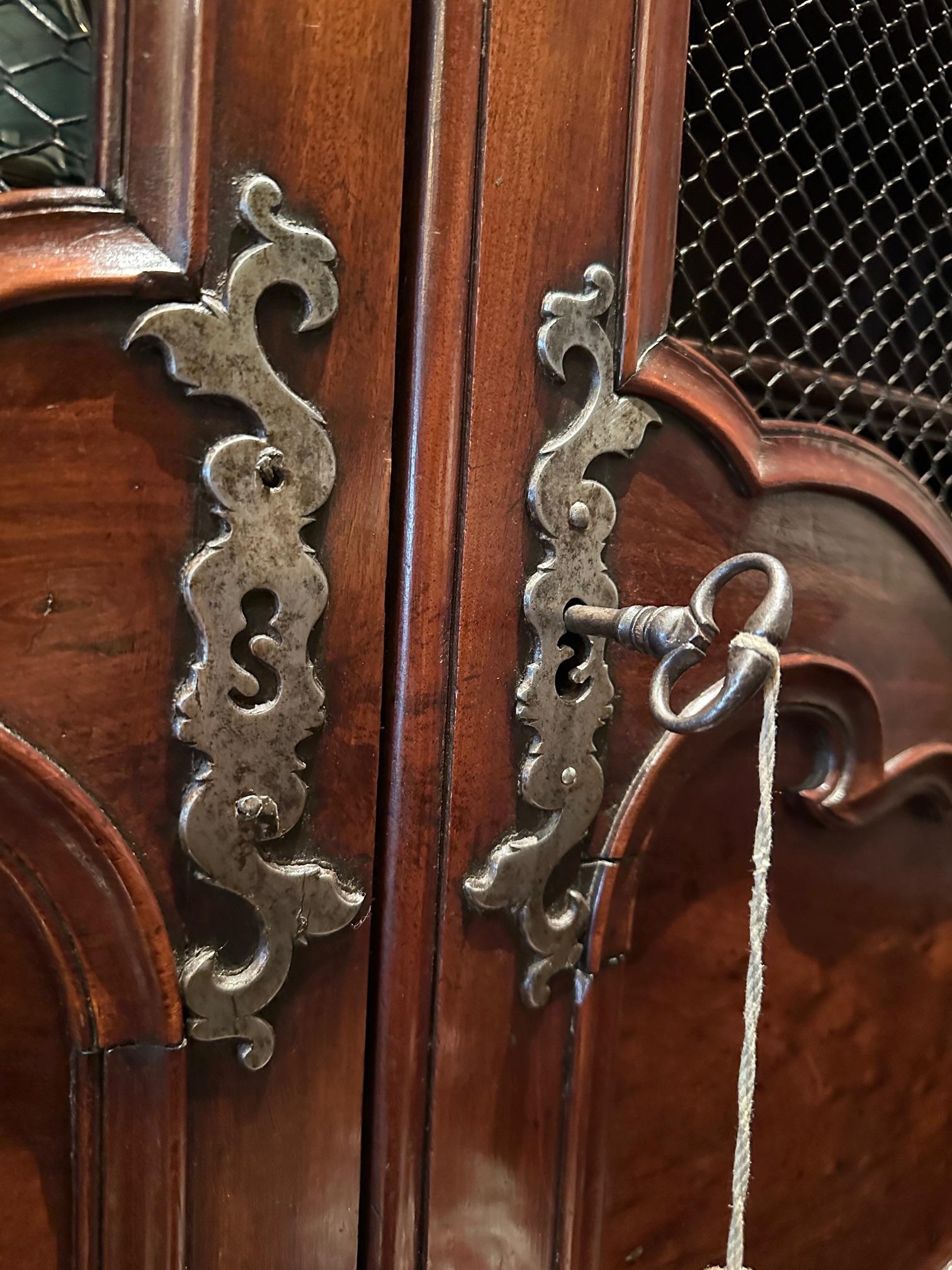 Fino al XVIII secolo 18° C. Luigi XV Bureau Scriban Bibliothèque Secretary Cabinet Mahogany Antique in vendita