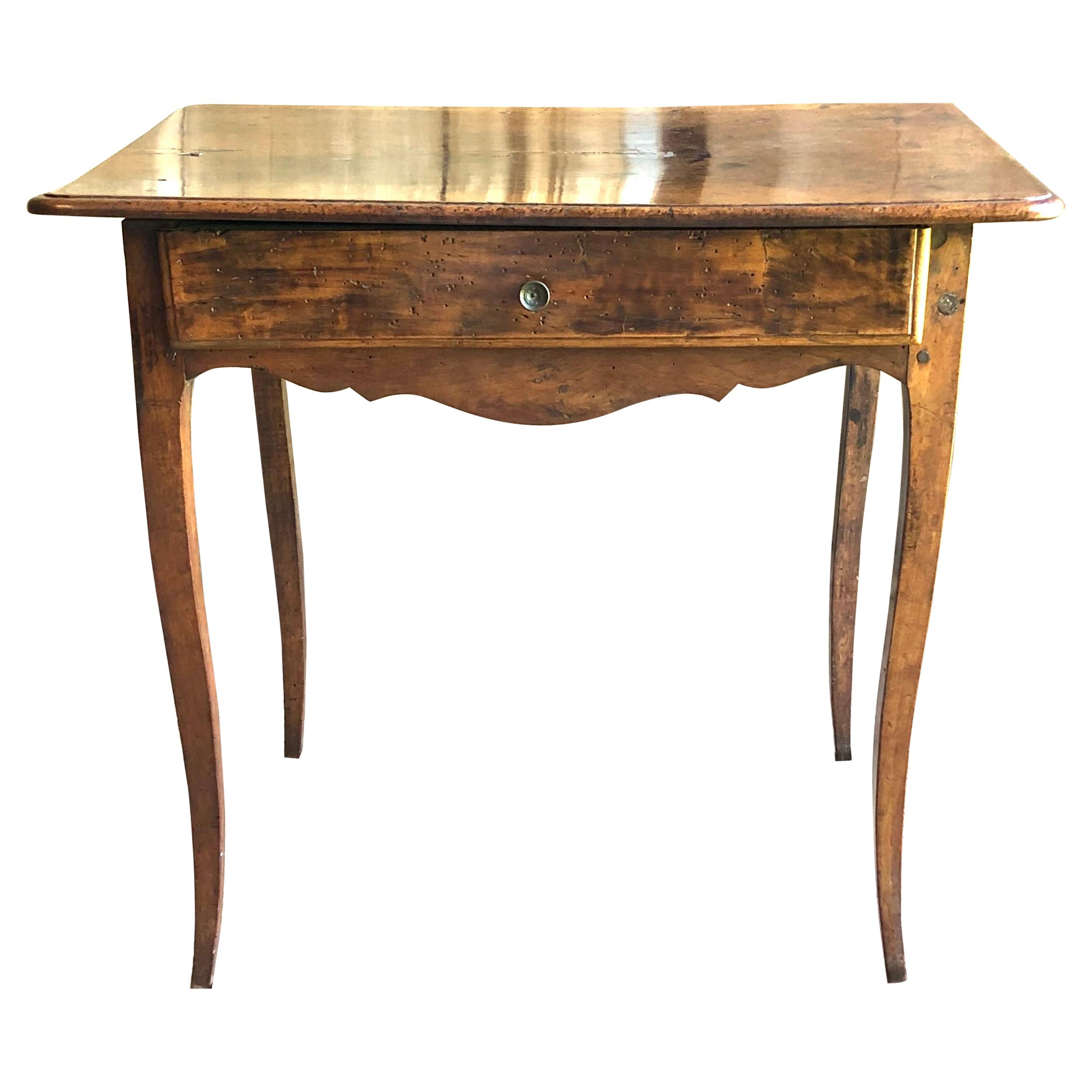 18th C. Louis XV Side Table, Walnut For Sale