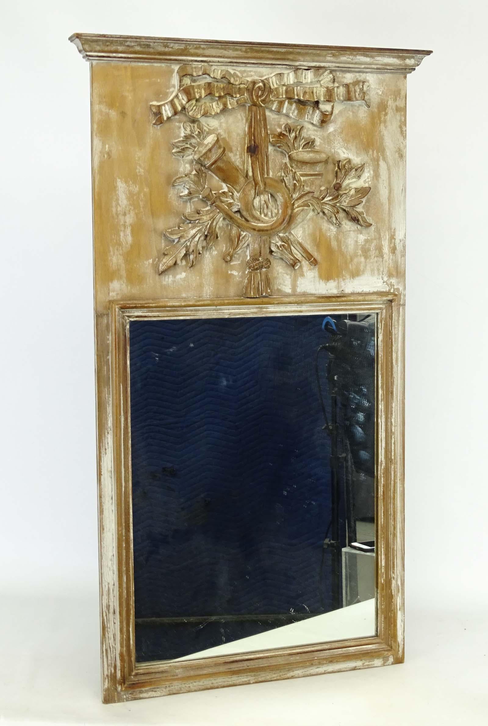 Louis XVI Antique Louis XV Trumeau Mirror