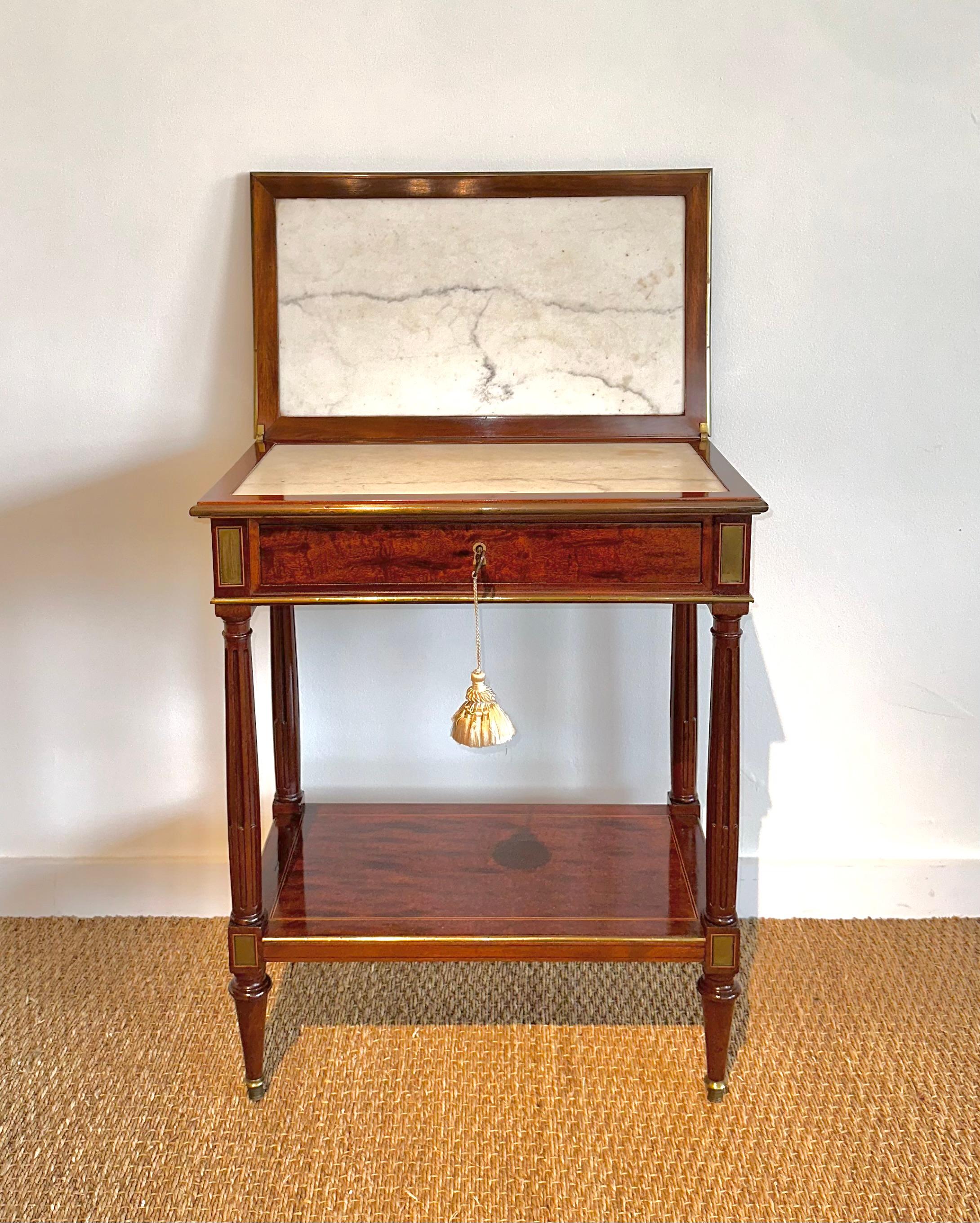 18th C. Louis XVI Marble Writing Table For Sale 3