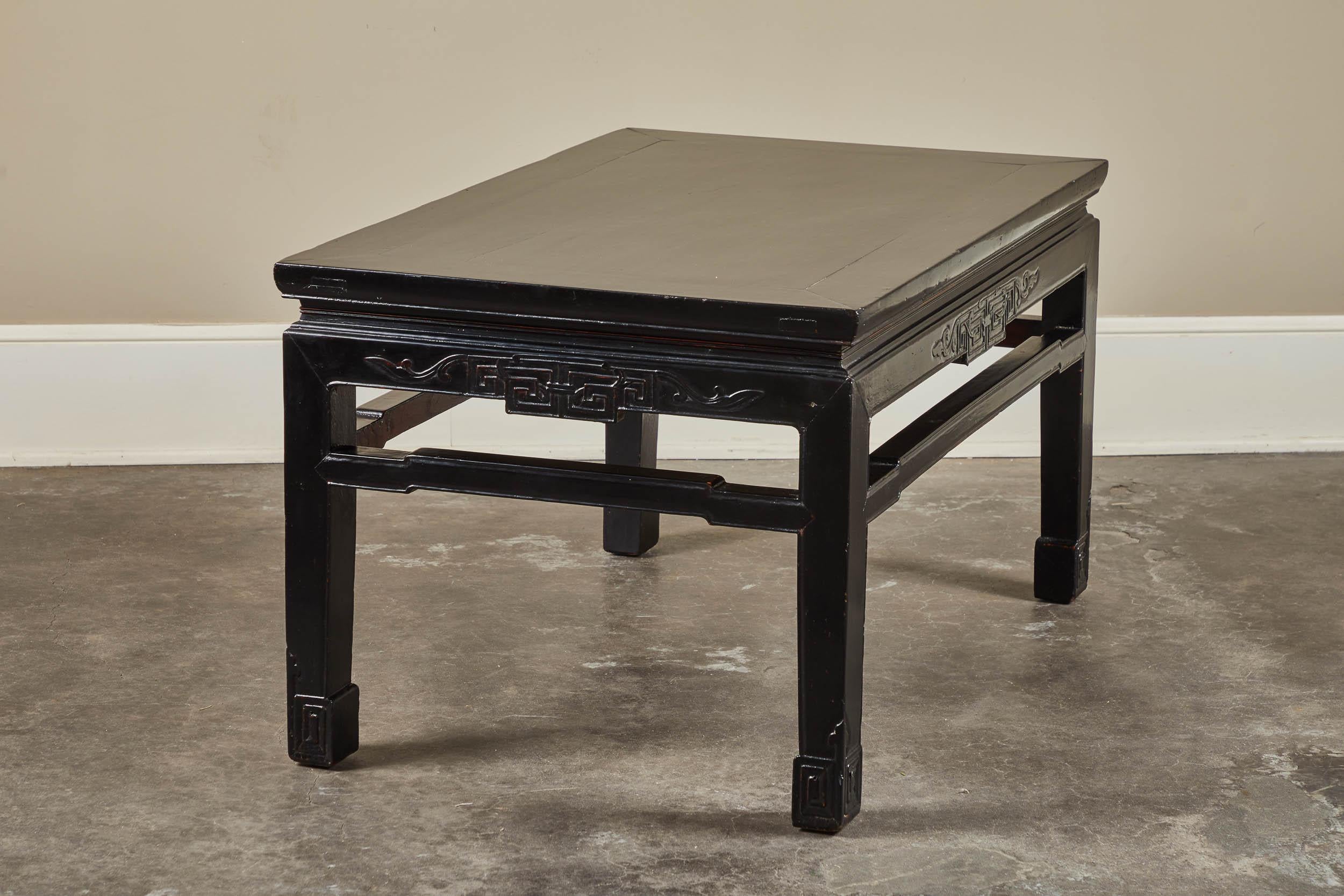 Wood 18th Century Low Black Lacquer Kang Table