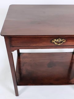 18th Century Mahogany 2-Tier Table with Single Drawer