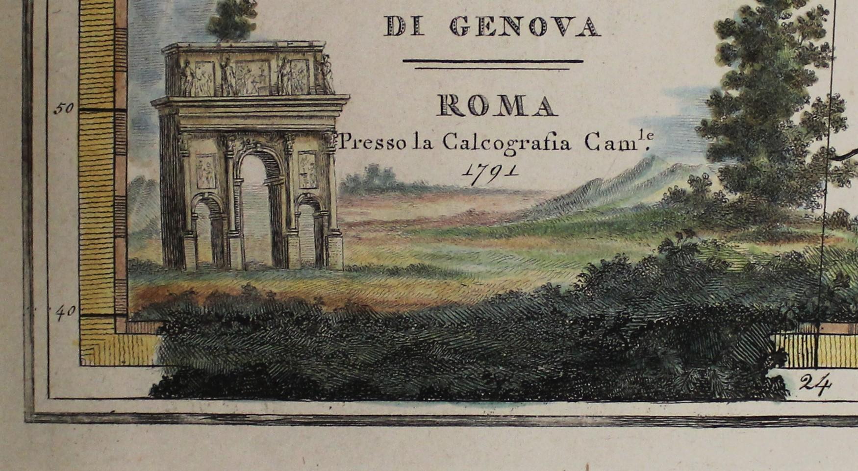 Carte du royaume de Sardaigne et d'une partie du royaume de Gênes, Rome en vente 1
