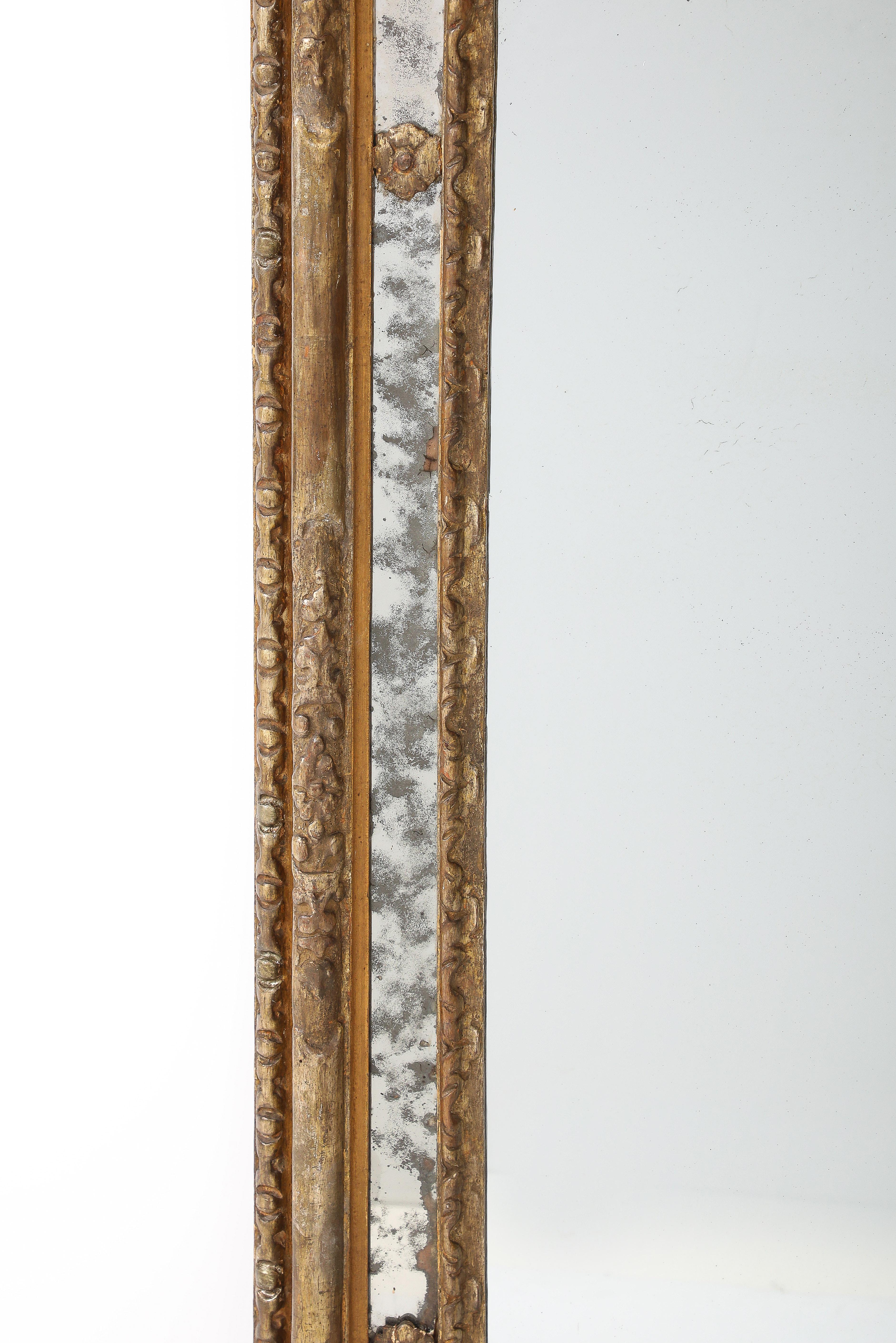 18th C. Milanese Mirror with Gold Gilt Ornamentation, Antique Glass, Italy 3
