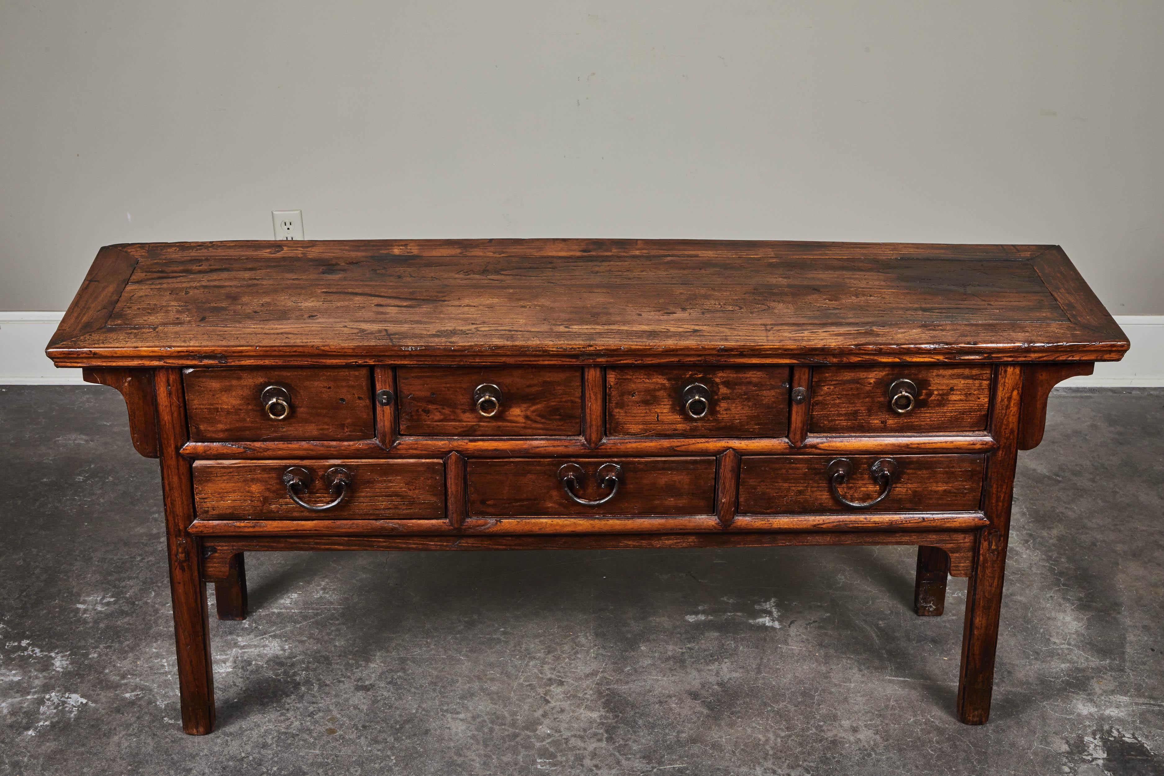 18th Century and Earlier 18th Century Ming Style Elm Sideboard