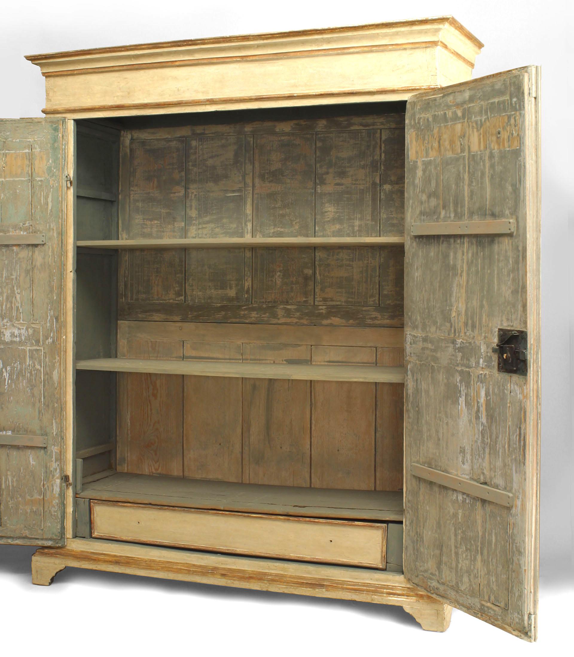 18th Century Italian Neo-Classic Painted Armoire For Sale