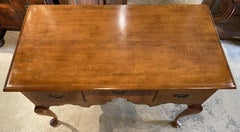 18th c New England Queen Anne Tiger Maple Lowboy or Server from a Highboy Base
