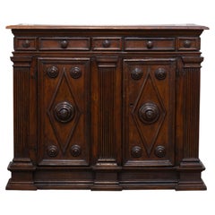 18th C. North Italian Baroque Carved Walnut Sideboard