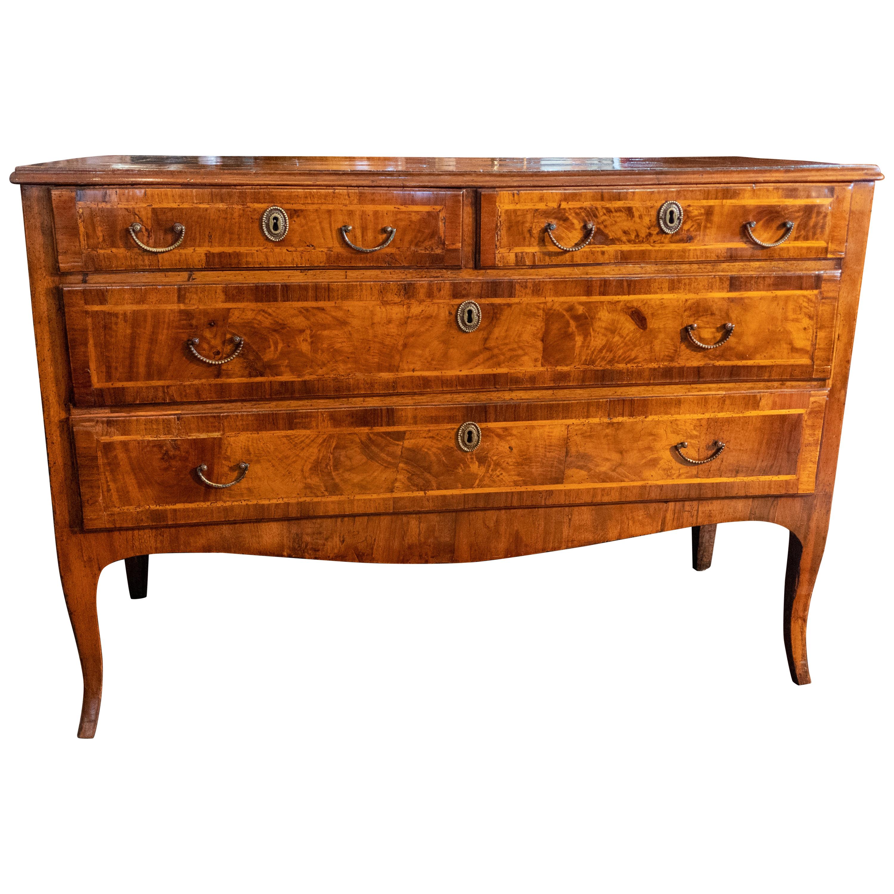 18th Century North Italian Walnut Neoclassic Commode, circa 1790