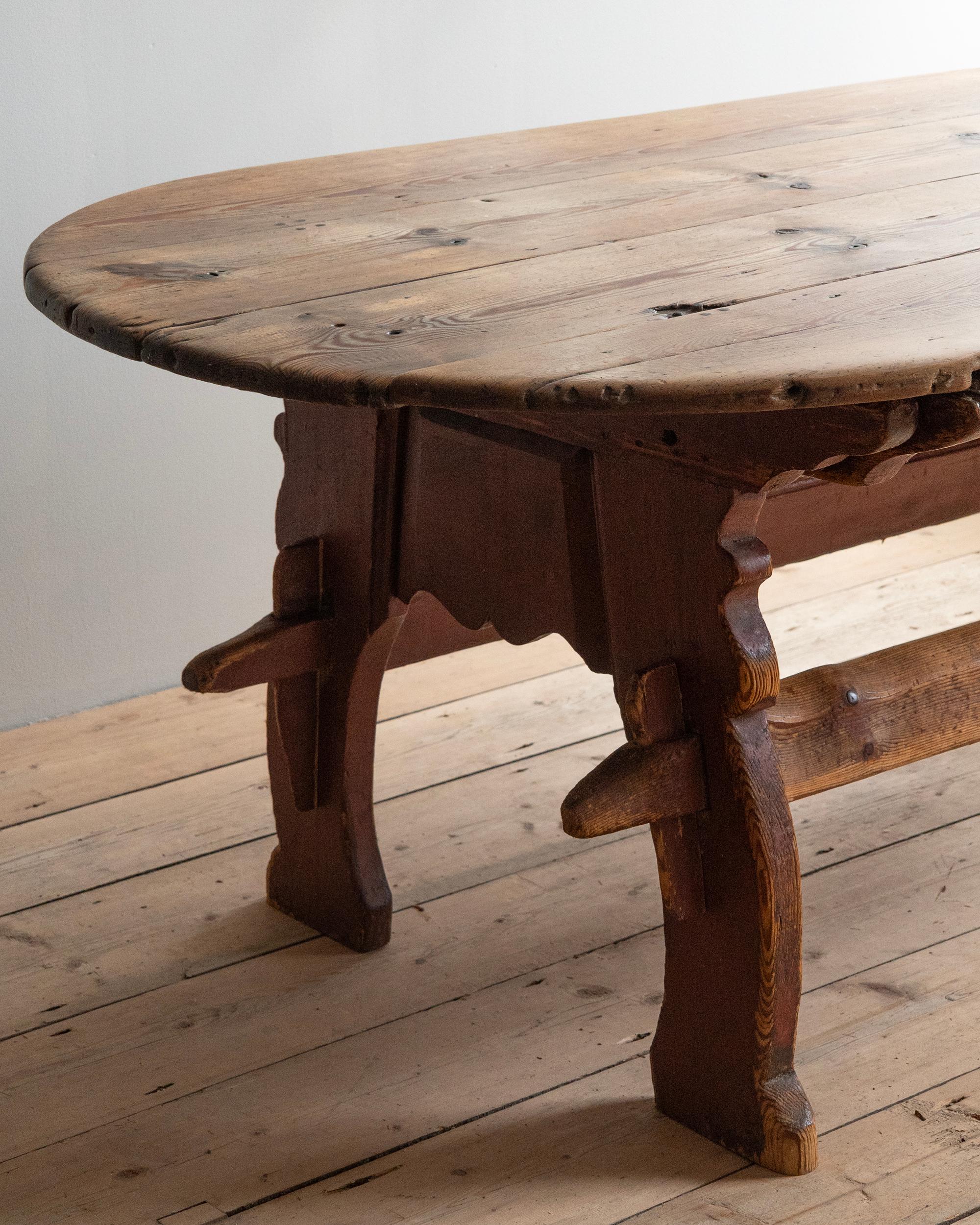 Hand-Crafted 18th c, Norwegian Trestle Table For Sale
