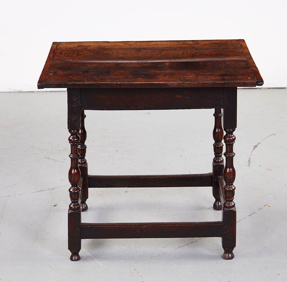 English 18th C. Oak Stretcher Base Rectangular Table For Sale