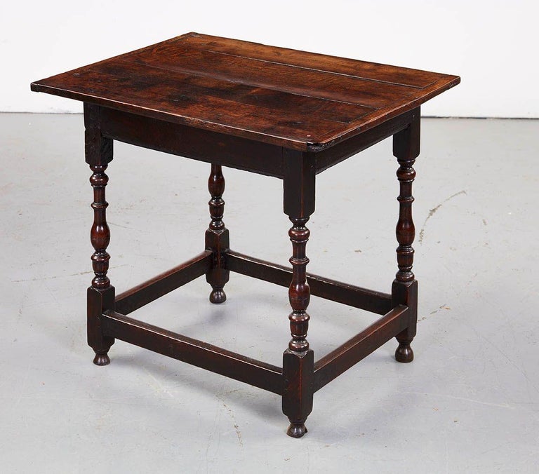 18th C. Oak Stretcher Base Rectangular Table For Sale at 1stDibs