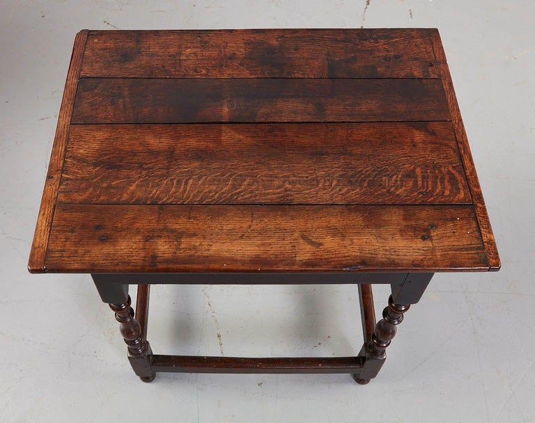 18th C. Oak Stretcher Base Rectangular Table For Sale at 1stDibs