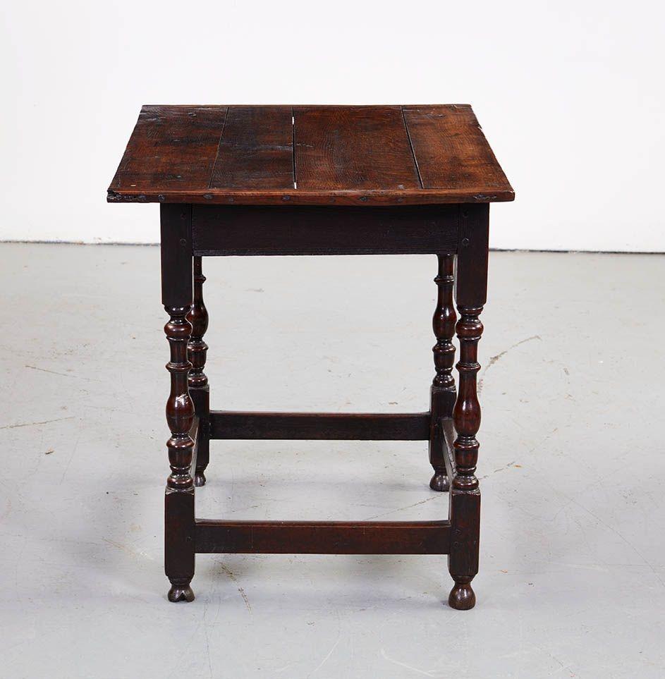 18th C. Oak Stretcher Base Rectangular Table For Sale 1