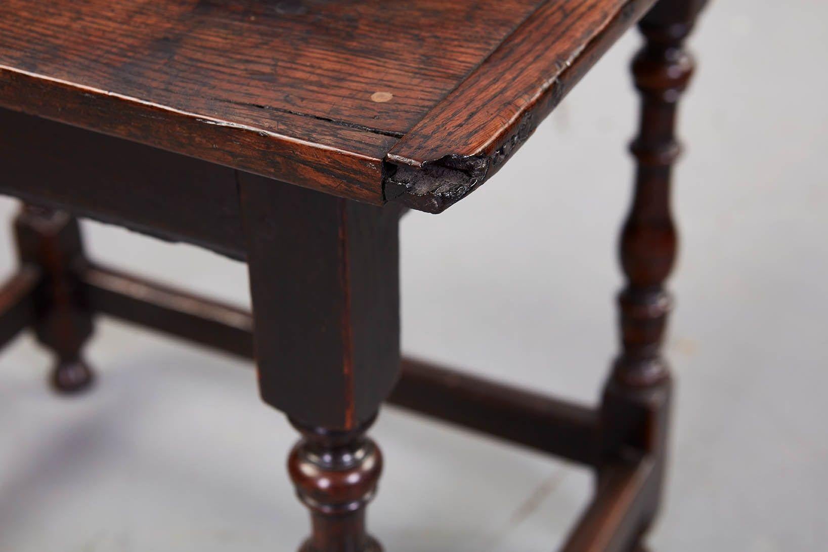 18th C. Oak Stretcher Base Rectangular Table For Sale 3