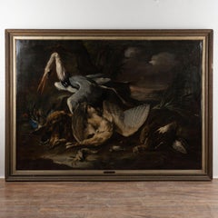 18th C. Original Italian Oil on Canvas Large Still Life by Baldassarre De Caro
