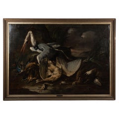 18th C. Original Italian Oil on Canvas Large Still Life by Baldassarre De Caro