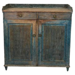 18th C. Original Paint Swedish Cupboard