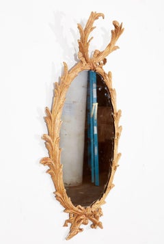 18th c. Oval Giltwood Mirror