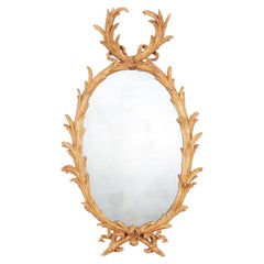 18th c. Oval Giltwood Mirror
