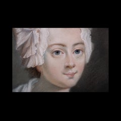 18th Century Oval Pastel Painting of a Milk Girl