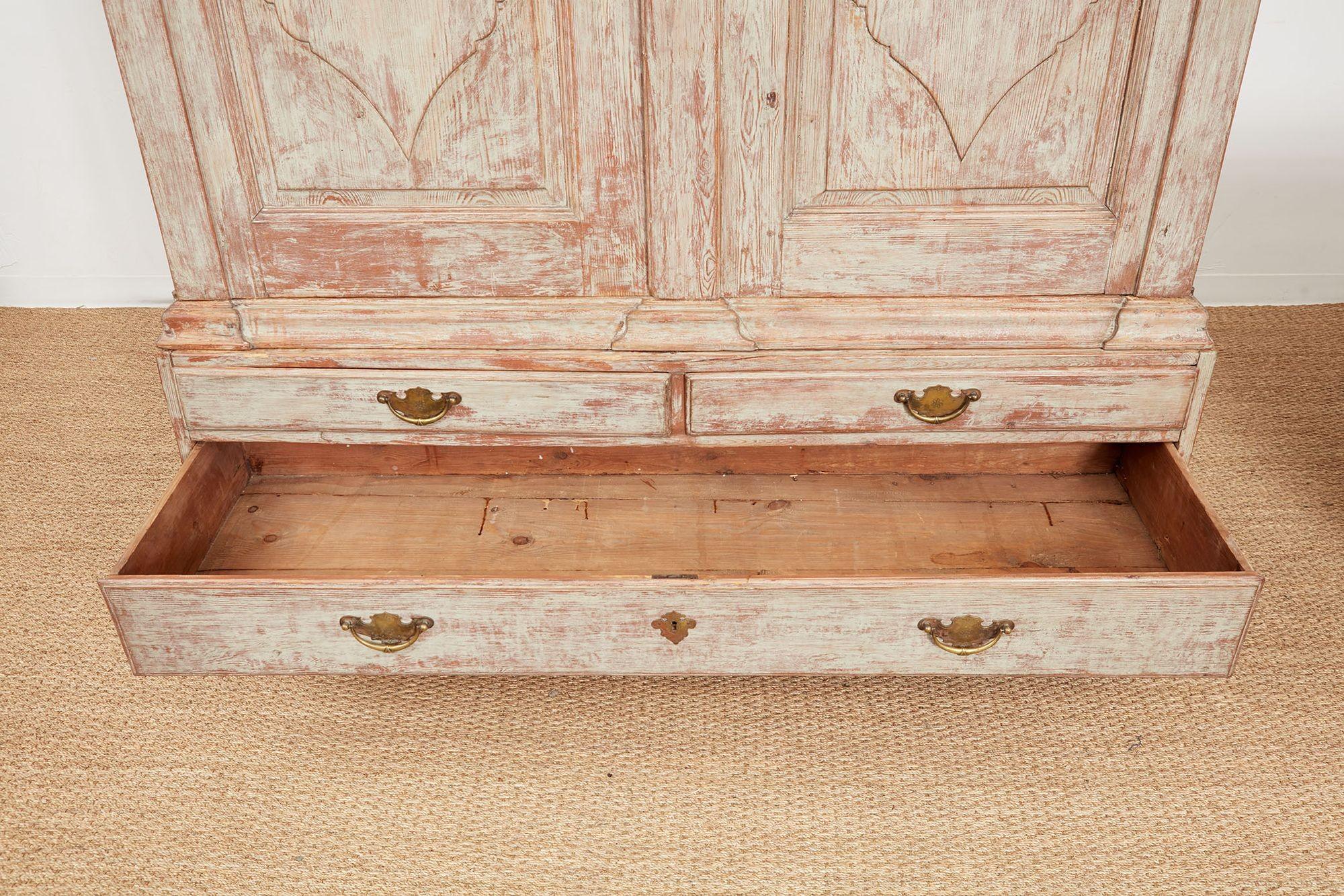 18th c. Painted Danish Cabinet For Sale 4