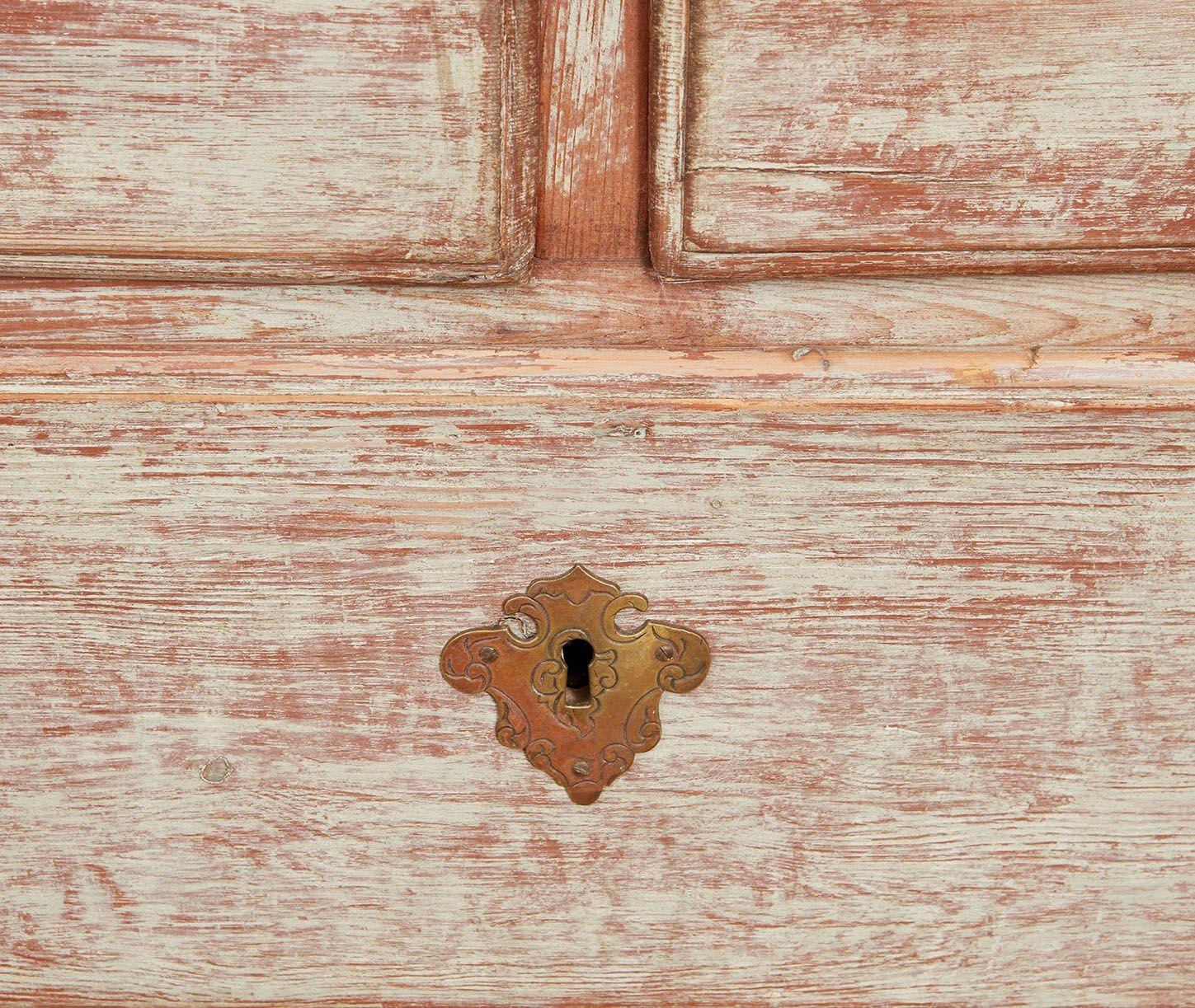 18th c. Painted Danish Cabinet For Sale 6