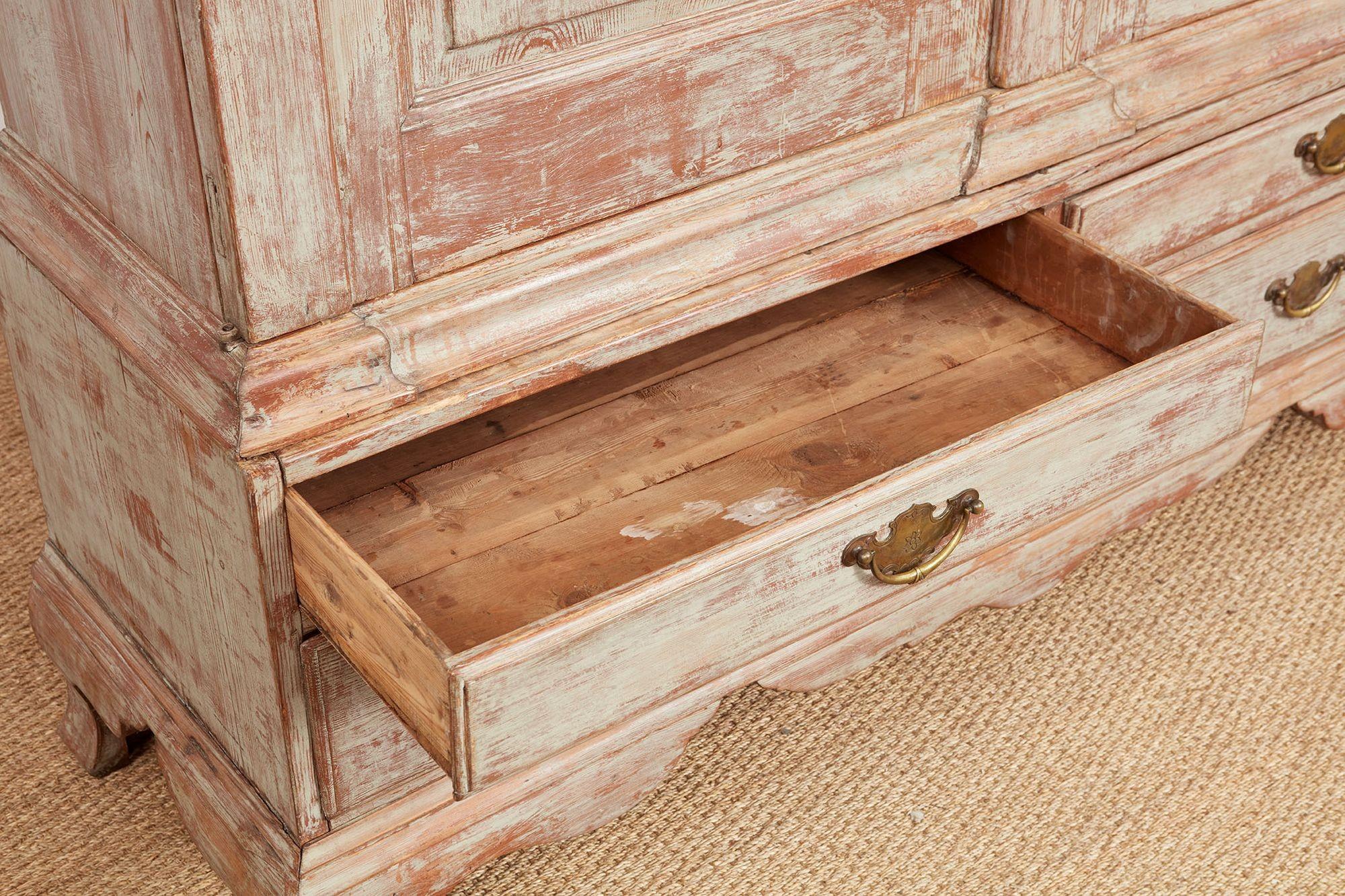 18th c. Painted Danish Cabinet For Sale 7