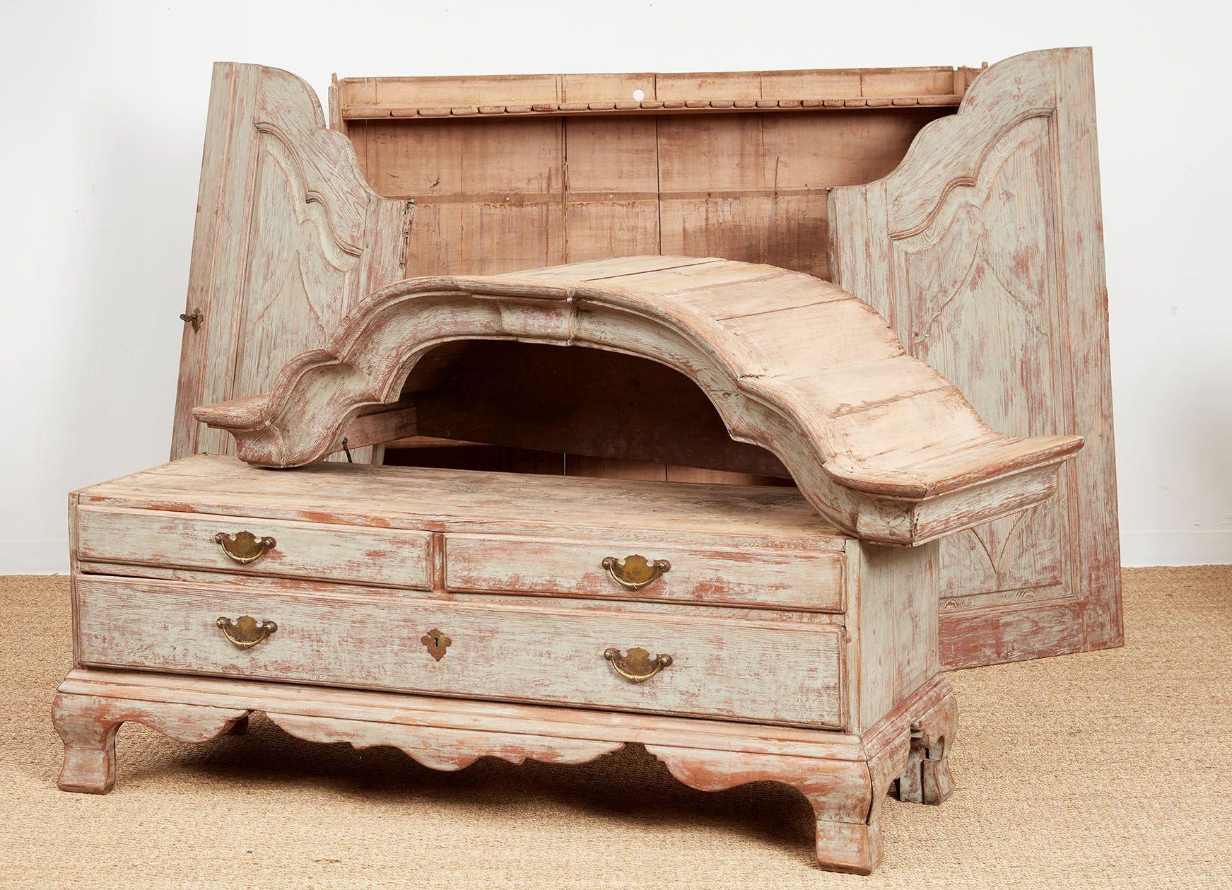 18th c. Painted Danish Cabinet For Sale 10