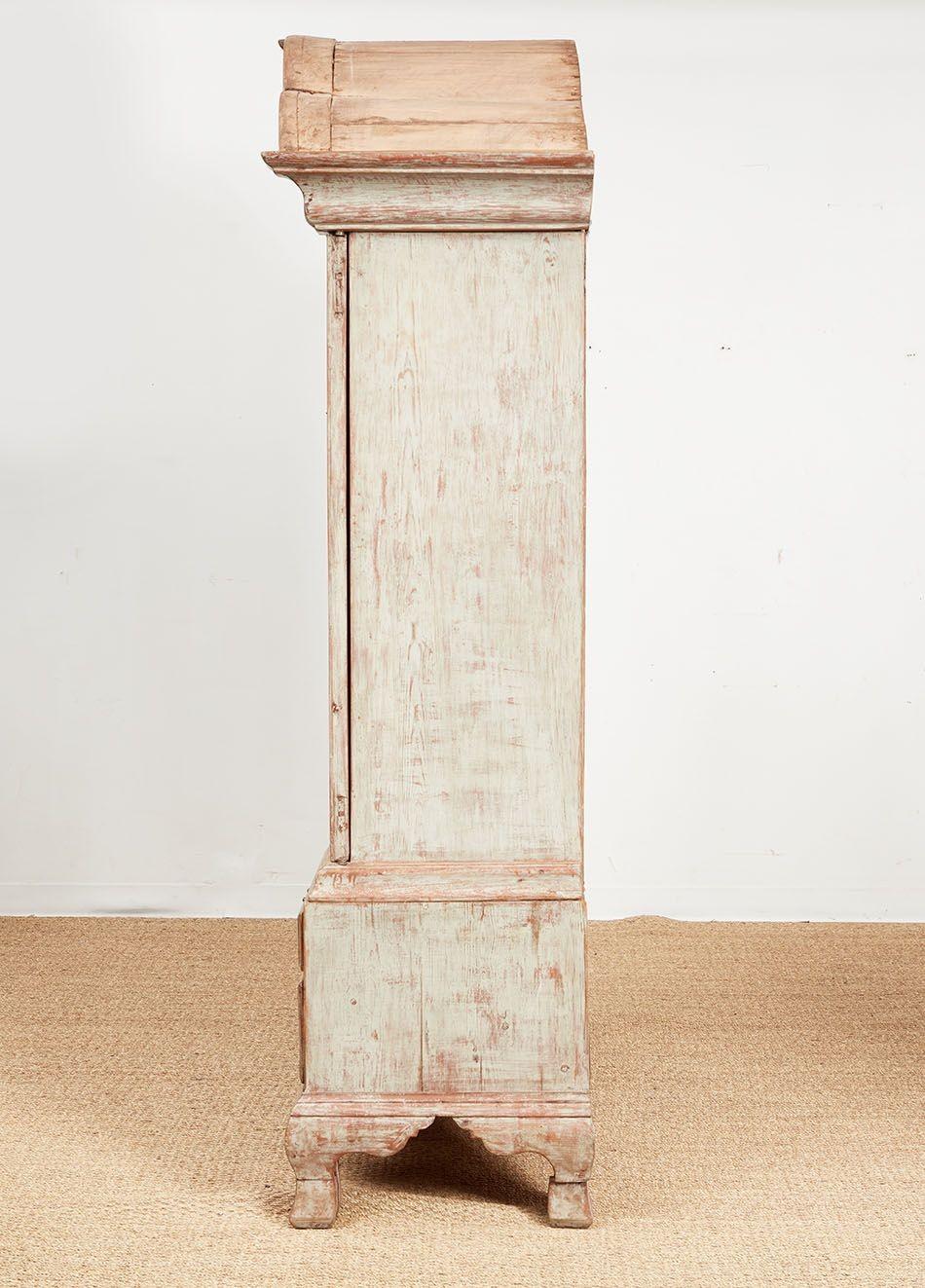 Gustavian 18th c. Painted Danish Cabinet For Sale