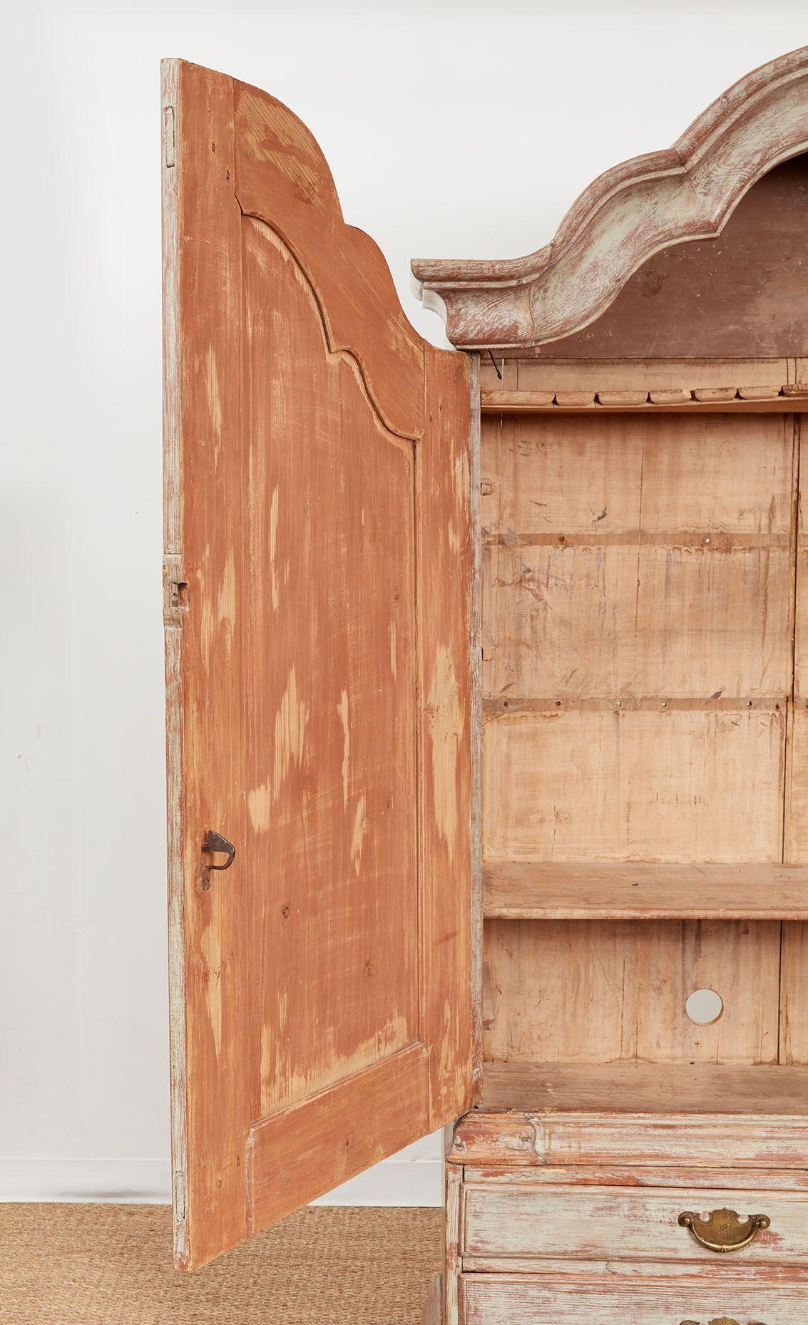 Wood 18th c. Painted Danish Cabinet For Sale