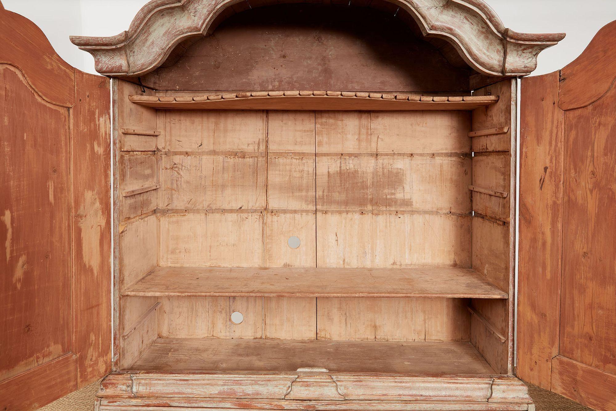 18th c. Painted Danish Cabinet For Sale 1