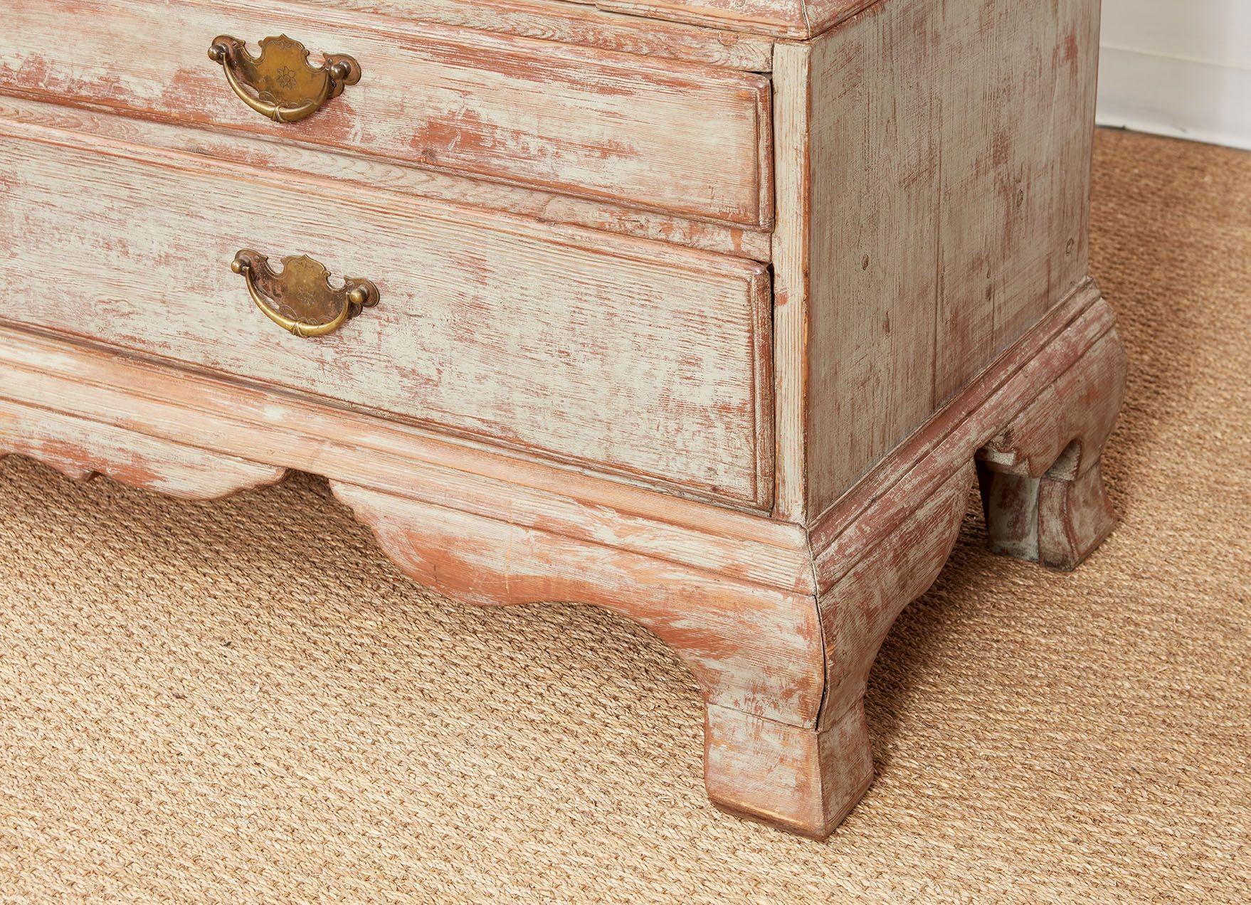 18th c. Painted Danish Cabinet For Sale 3