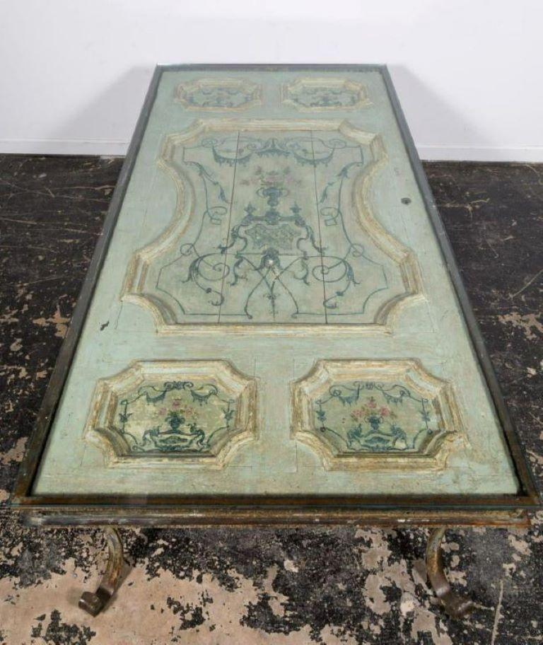 18th Century Painted Door Custom Dining Table For Sale 4