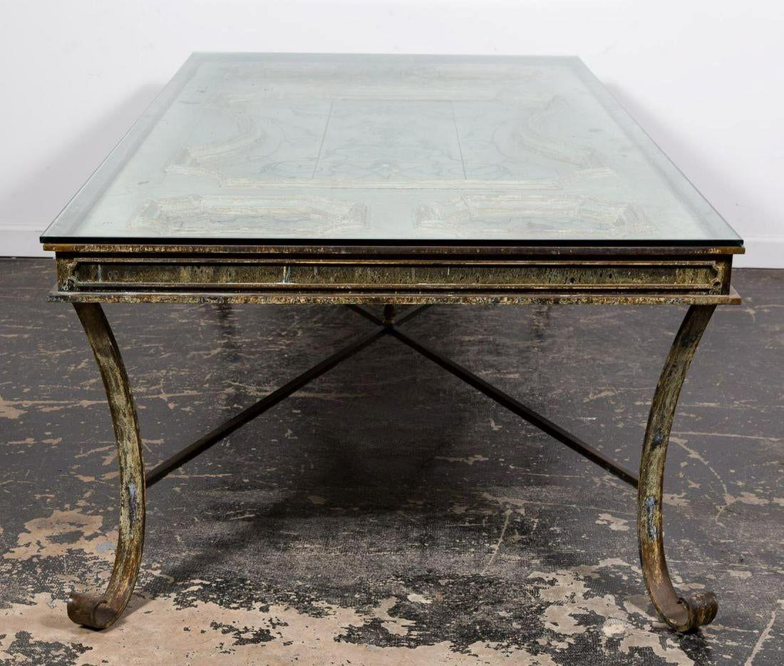 Néoclassique table à manger sur mesure à porte peinte du 18e siècle en vente