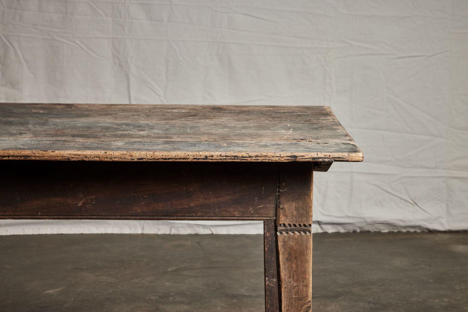 18th C. Painted Farm Table For Sale 1