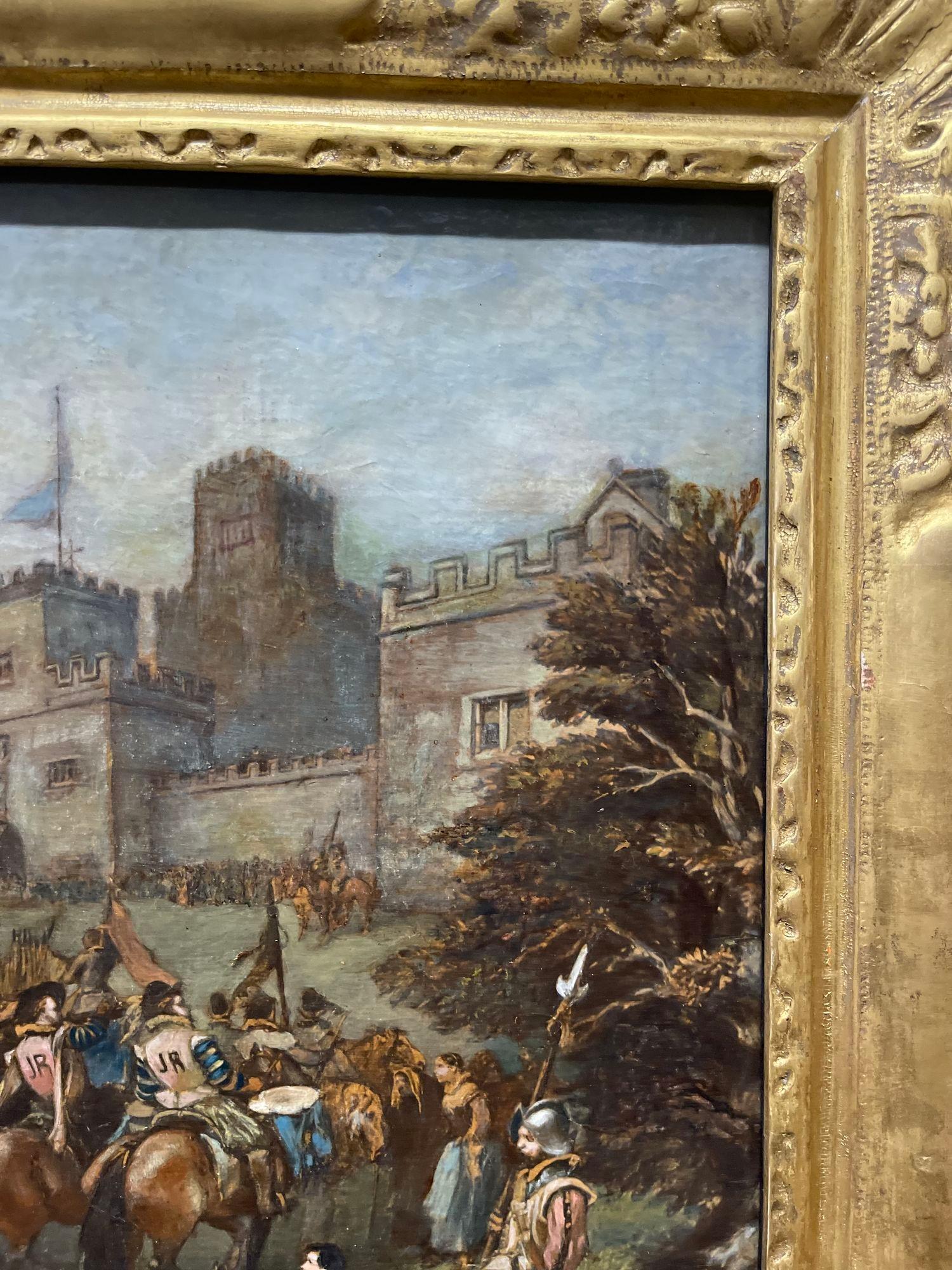 18th C. Painting on Canvas of King James I Visit to Hoghton Tower For Sale 1