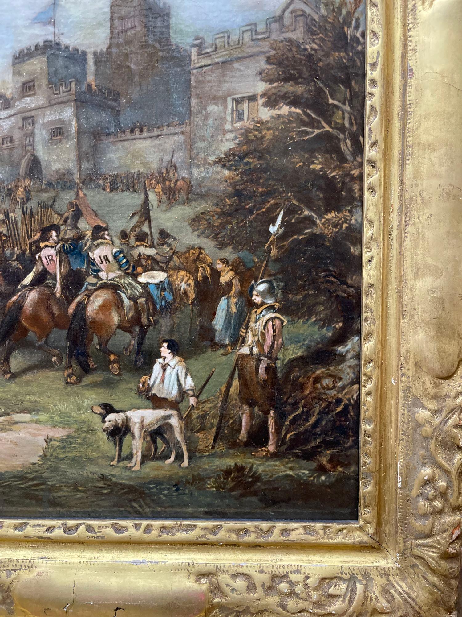 18th C. Painting on Canvas of King James I Visit to Hoghton Tower For Sale 2