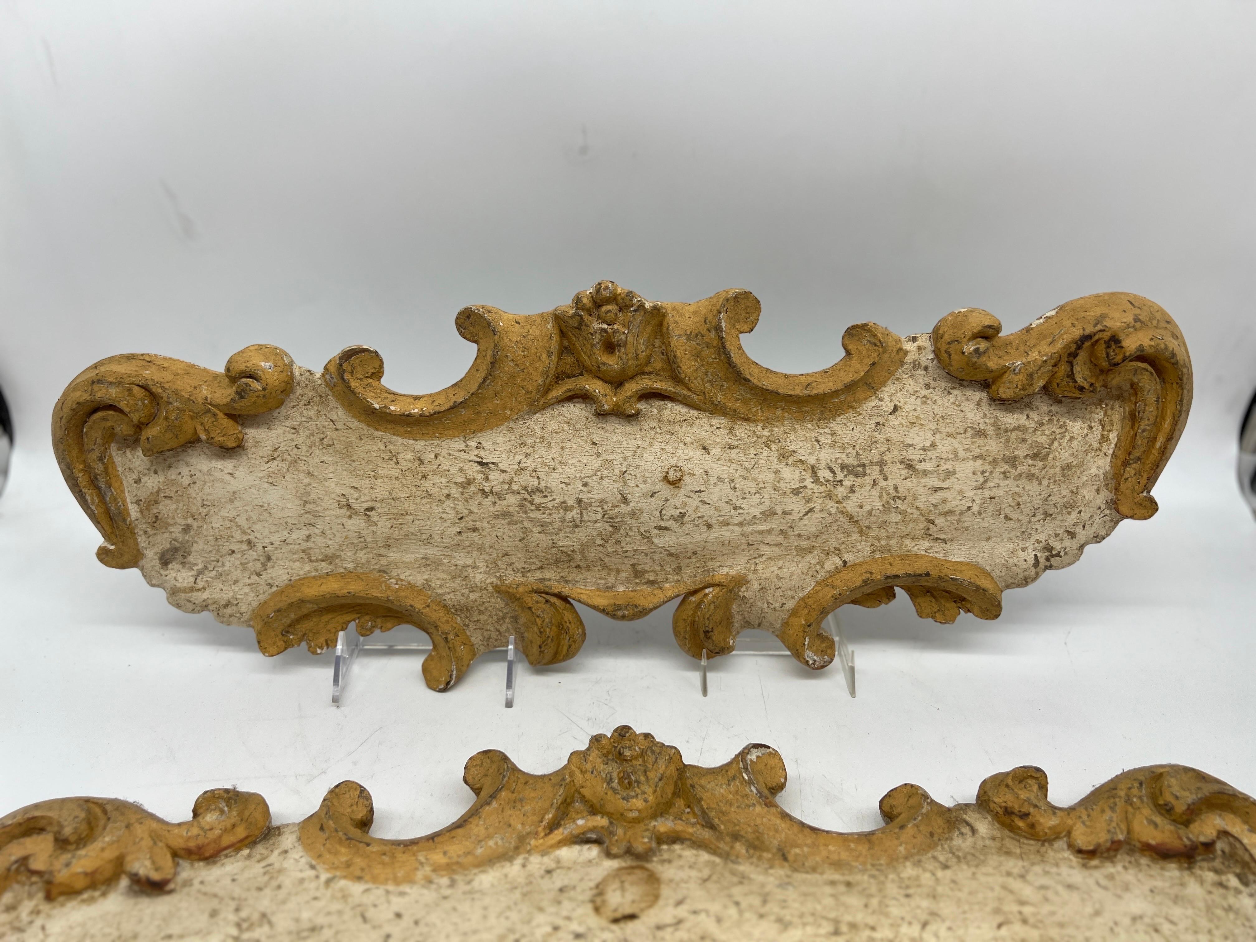 18th C. Pair, French Baroque Carved & Gilt Architectural Element - Wall Hanging In Good Condition For Sale In Atlanta, GA