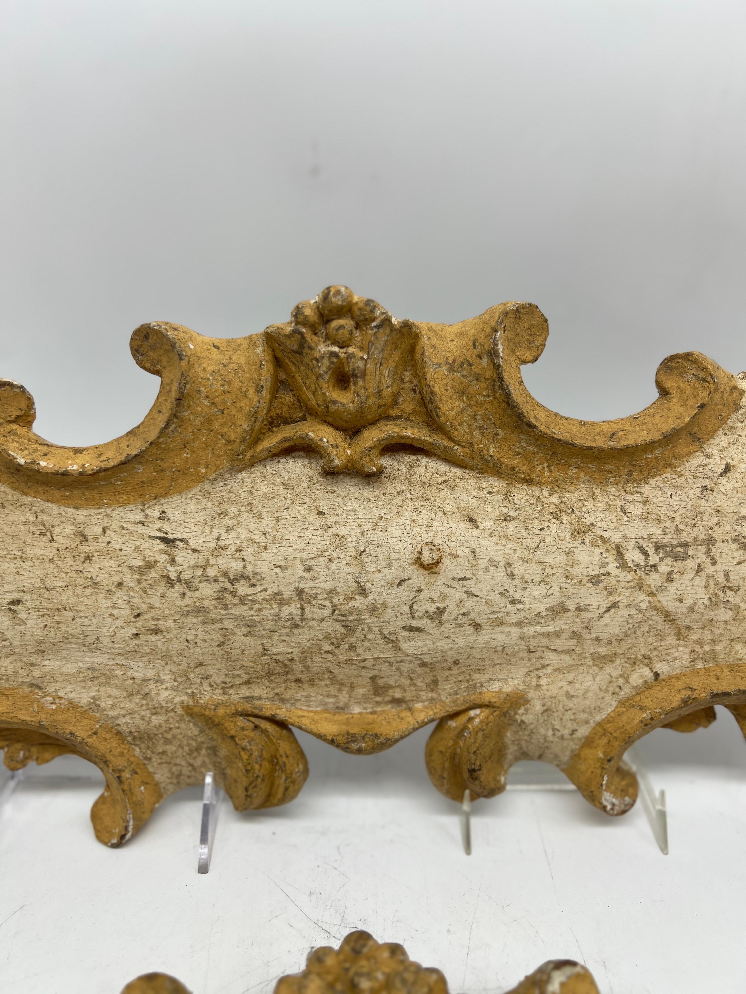 Giltwood 18th C. Pair, French Baroque Carved & Gilt Architectural Element - Wall Hanging For Sale